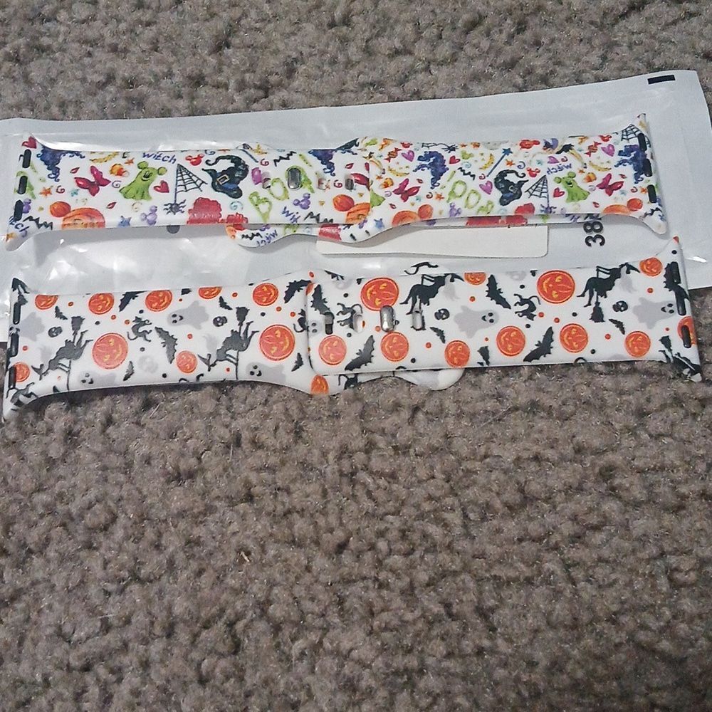 Halloween 2 pc silicone sports replacement bands for 38mm 40mm 41mm NEW in pack